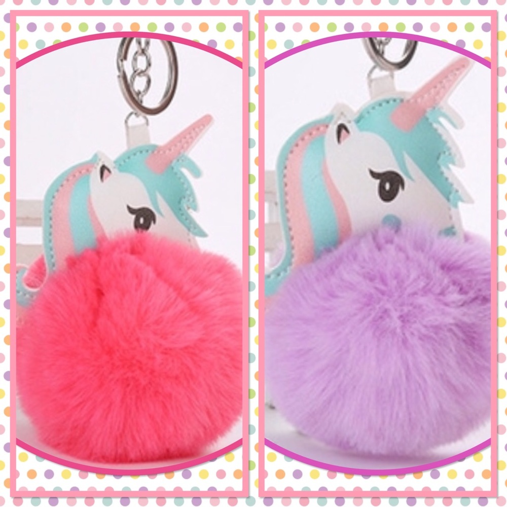 🦄NEW🦄4/$15🦄Unicorn Pom Pom Key Chain/Backpack🦄